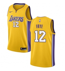 Men's Nike Los Angeles Lakers #12 Channing Frye Swingman Gold Home NBA Jersey - Icon Edition