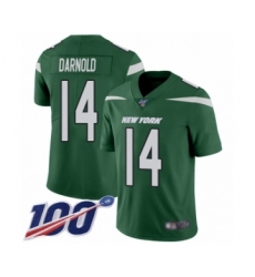 Men's New York Jets #14 Sam Darnold Green Team Color Vapor Untouchable Limited Player 100th Season Football Jersey