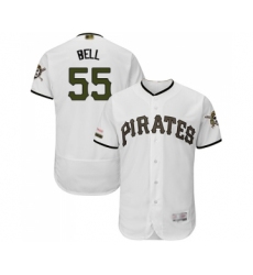 Men's Pittsburgh Pirates #55 Josh Bell White Alternate Authentic Collection Flex Base Baseball Jersey