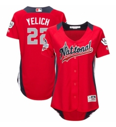 Women's Majestic Milwaukee Brewers #22 Christian Yelich Game Red National League 2018 MLB All-Star MLB Jersey