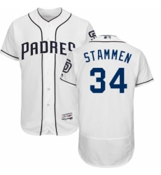 Men's Majestic San Diego Padres #34 Craig Stammen White Home Flex Base Authentic Collection MLB Jersey