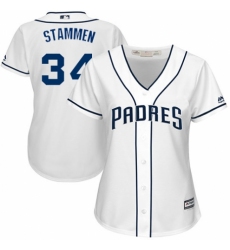 Women's Majestic San Diego Padres #34 Craig Stammen Replica White Home Cool Base MLB Jersey