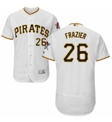 Men's Majestic Pittsburgh Pirates #26 Adam Frazier White Home Flex Base Authentic Collection MLB Jersey