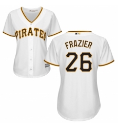 Women's Majestic Pittsburgh Pirates #26 Adam Frazier Replica White Home Cool Base MLB Jersey