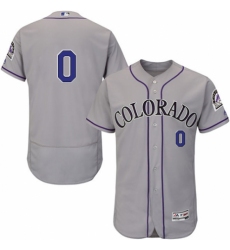 Men's Majestic Colorado Rockies #0 Adam Ottavino Grey Road Flex Base Authentic Collection MLB Jersey