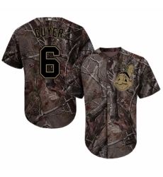 Men's Majestic Cleveland Indians #6 Brandon Guyer Authentic Camo Realtree Collection Flex Base MLB Jersey
