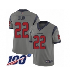 Men's Houston Texans #22 Aaron Colvin Limited Gray Inverted Legend 100th Season Football Jersey
