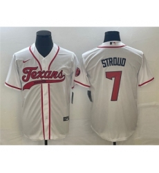 Men's Houston Texans #7 C.J. Stroud White Cool Base Stitched Baseball Jersey