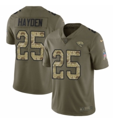 Men's Nike Jacksonville Jaguars #25 D.J. Hayden Limited Olive/Camo 2017 Salute to Service NFL Jersey