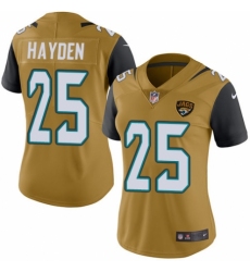 Women's Nike Jacksonville Jaguars #25 D.J. Hayden Limited Gold Rush Vapor Untouchable NFL Jersey