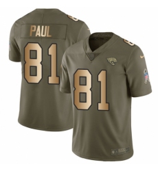 Men's Nike Jacksonville Jaguars #81 Niles Paul Limited Olive/Gold 2017 Salute to Service NFL Jersey