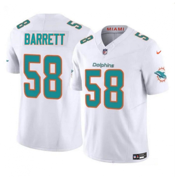 Men's Miami Dolphins #58 Shaquil Barrett White 2023 F.U.S.E Vapor Limited Football Stitched Jersey