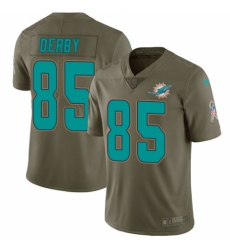 Men's Nike Miami Dolphins #85 A.J. Derby Limited Olive 2017 Salute to Service NFL Jersey