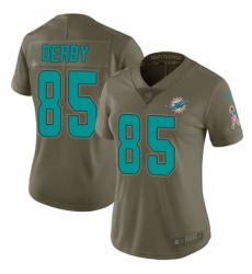 Women's Nike Miami Dolphins #85 A.J. Derby Limited Olive 2017 Salute to Service NFL Jersey