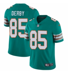 Youth Nike Miami Dolphins #85 A.J. Derby Aqua Green Alternate Vapor Untouchable Elite Player NFL Jersey