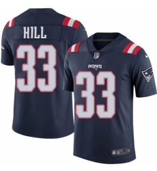 Men's Nike New England Patriots #33 Jeremy Hill Limited Navy Blue Rush Vapor Untouchable NFL Jersey