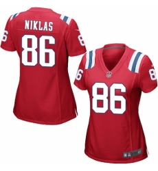 Women's Nike New England Patriots #86 Troy Niklas Game Red Alternate NFL Jersey