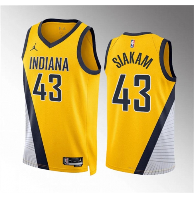 Men's Indiana Pacers #43 Pascal Siakam Yelllow Statement Edition Stitched Basketball Jersey