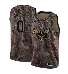 Men's Nike Charlotte Hornets #0 Miles Bridges Swingman Camo Realtree Collection NBA Jersey