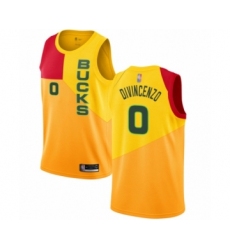 Women's Milwaukee Bucks #0 Donte DiVincenzo Swingman Yellow Basketball Jersey - City Edition
