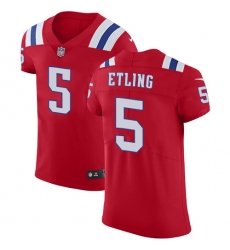 Men's Nike New England Patriots #5 Danny Etling Red Alternate Vapor Untouchable Elite Player NFL Jersey