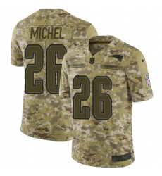 Youth Nike New England Patriots #26 Sony Michel Limited Camo 2018 Salute to Service NFL Jersey