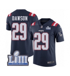 Men's Nike New England Patriots #29 Duke Dawson Limited Navy Blue Rush Vapor Untouchable Super Bowl LIII Bound NFL Jersey