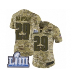 Women's Nike New England Patriots #29 Duke Dawson Limited Camo 2018 Salute to Service Super Bowl LIII Bound NFL Jersey