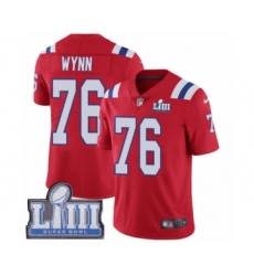 Men's Nike New England Patriots #76 Isaiah Wynn Red Alternate Vapor Untouchable Limited Player Super Bowl LIII Bound NFL Jersey