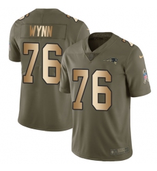 Youth Nike New England Patriots #76 Isaiah Wynn Limited Olive Gold 2017 Salute to Service NFL Jersey