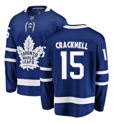Youth Toronto Maple Leafs #15 Adam Cracknell Authentic Royal Blue Home Fanatics Branded Breakaway NHL Jersey