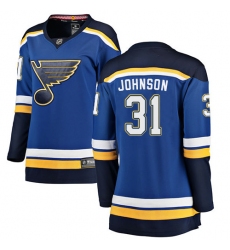 Women's St. Louis Blues #31 Chad Johnson Fanatics Branded Royal Blue Home Breakaway NHL Jersey