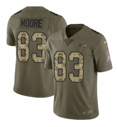 Men's Nike Seattle Seahawks #83 David Moore Limited Olive Camo 2017 Salute to Service NFL Jersey