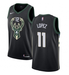 Youth Nike Milwaukee Bucks #11 Brook Lopez Swingman Black NBA Jersey - Statement Edition