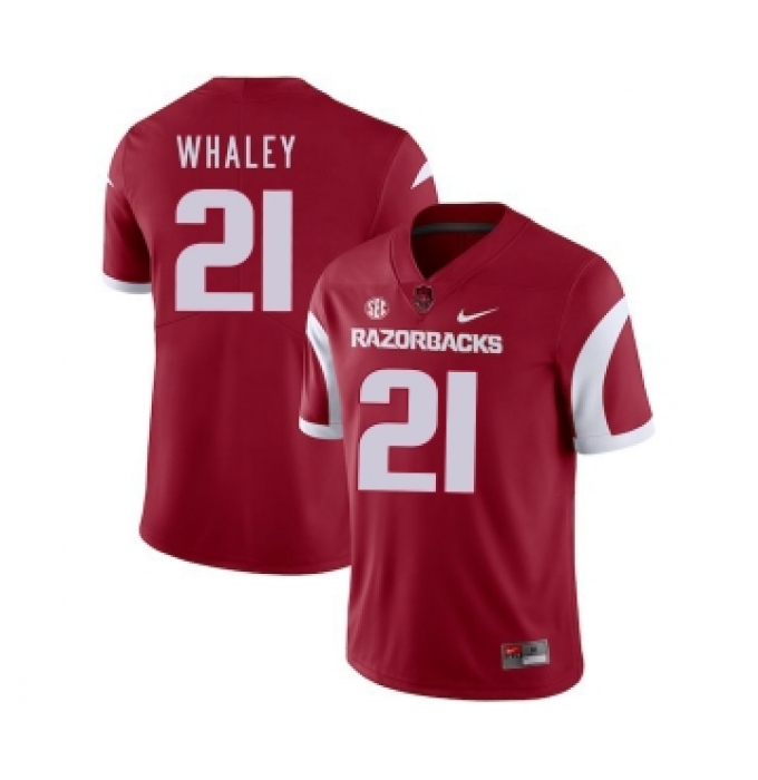 Arkansas Razorbacks 21 Devwah Whaley Red College Football Jersey