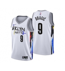 Men's Brooklyn Nets #9 Goran Dragic 2022-23 White City Edition Stitched Basketball Jersey