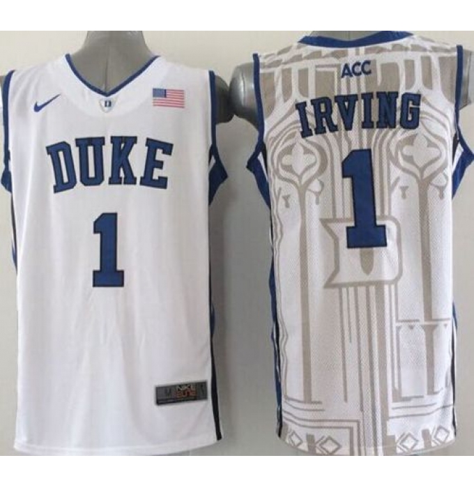 Blue Devils #1 Kyrie Irving White Basketball Stitched NCAA Jersey