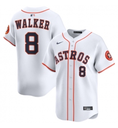 Men's Houston Astros #8 Christian Walker White 2025 Home Limited Stitched Baseball Jersey