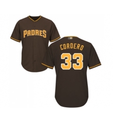 Men's San Diego Padres #33 Franchy Cordero Replica Brown Alternate Cool Base Baseball Jersey