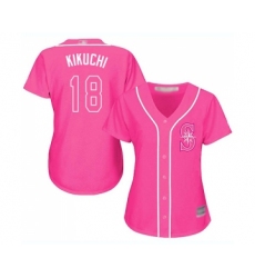 Women's Seattle Mariners #18 Yusei Kikuchi Replica Pink Fashion Cool Base Baseball Jersey