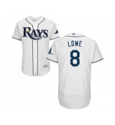 Men's Tampa Bay Rays #8 Brandon Lowe Home White Home Flex Base Authentic Collection Baseball Jersey