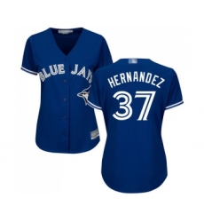 Women's Toronto Blue Jays #37 Teoscar Hernandez Replica Blue Alternate Baseball Jersey