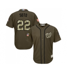 Men's Washington Nationals #22 Juan Soto Authentic Green Salute to Service Baseball Jersey
