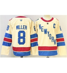 Men's New York Rangers #8 JT Miller Beige 2025-26 Winter Classic With C Stitched Hockey Jersey