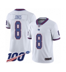 Men's New York Giants #8 Daniel Jones Limited White Rush Vapor Untouchable 100th Season Football Jersey Men's New York Giants #8 Daniel Jones Limited White Rush Vapor Untouchable 100th Season Football Jersey
