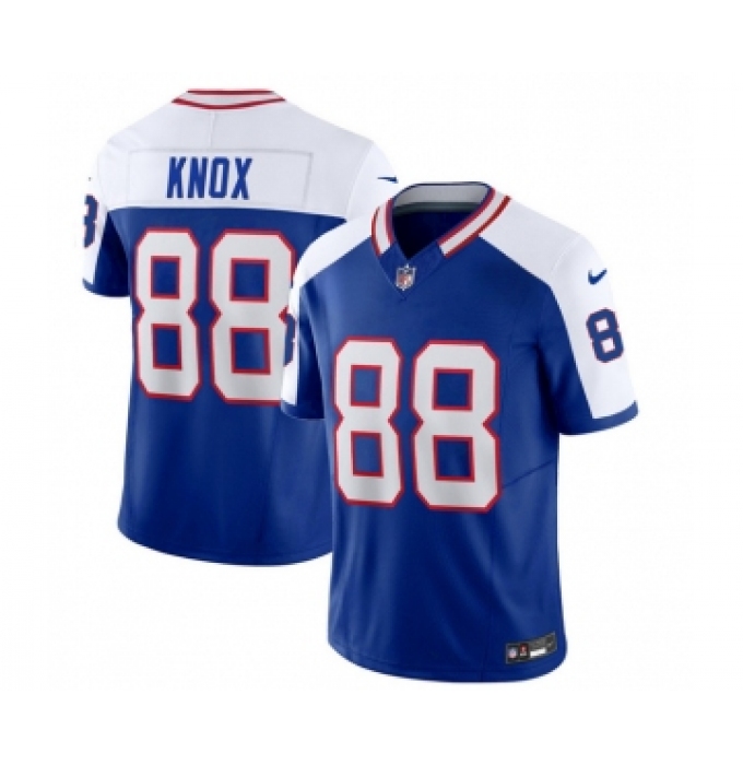 Men's Nike Buffalo Bills #88 Dawson Knox Blue White 2023 F.U.S.E. Throwback Vapor Untouchable Limited Football Stitched Jersey