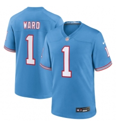 Men's Tennessee Titans #1 Cameron Ward Nike Light Blue 2025 NFL Draft First Round Pick 2nd Alternate Game Jersey