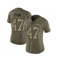 Women's Jacksonville Jaguars #47 Jake Ryan Limited Olive Camo 2017 Salute to Service Football Jersey