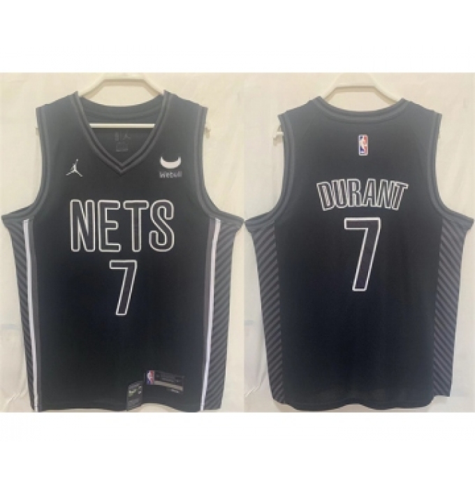 Men's Brooklyn Nets #7 Kevin Durant Black Stitched Basketball Jersey