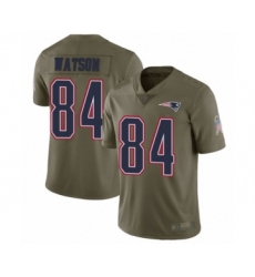 Youth New England Patriots #84 Benjamin Watson Limited Olive 2017 Salute to Service Football Jersey